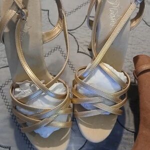 Pleaser Gold Strappy Heels